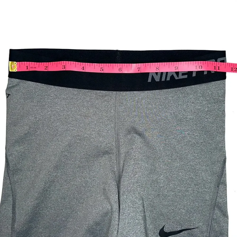 Nike Pro Bash Grey Black 4.5” Compression Spandex Shorts Size XS